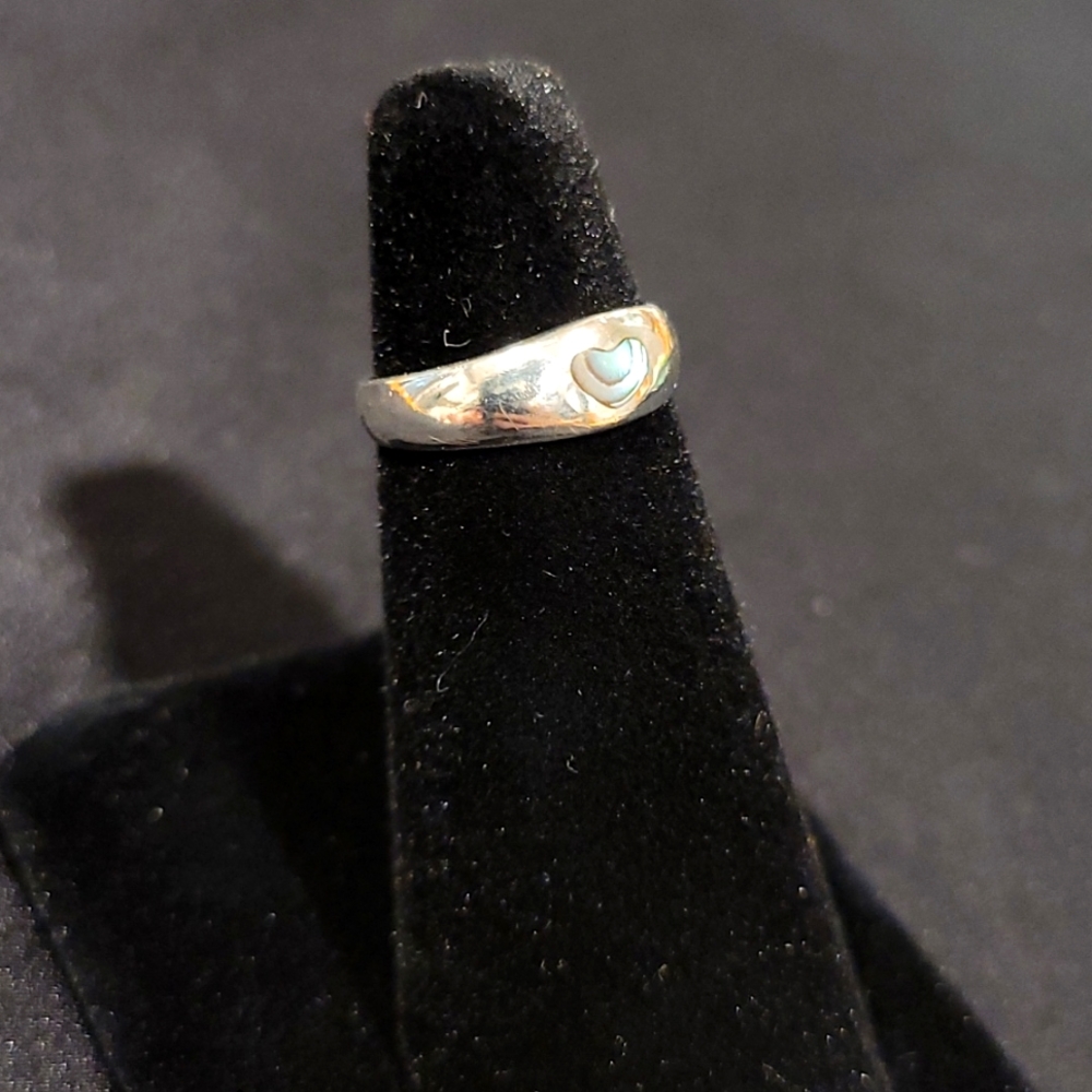 Abalone Heart set in Sterling Silver Ring 💜